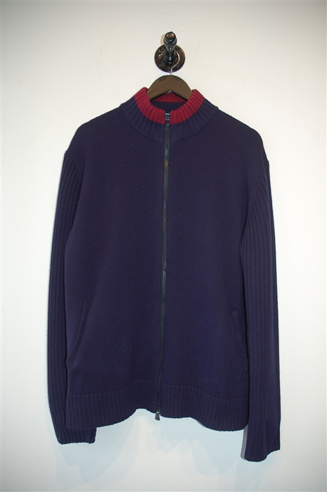 Navy Versace Jeans Couture Zippered Sweater, size XL