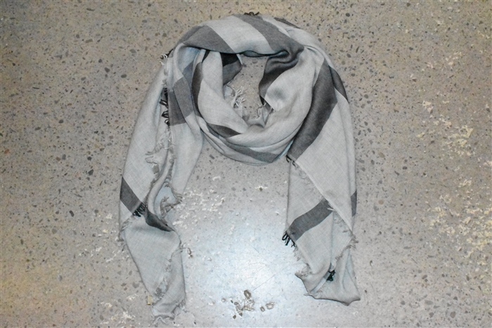 Gray Check Burberry Scarf, size O/S