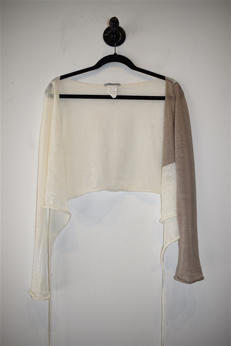 Cream & Taupe Sarah Pacini Shrug, size O/S