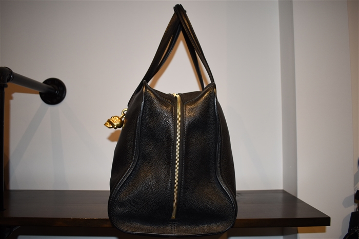 Black Leather Alexander McQueen Satchel, size L