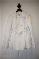 Soft White Armani Collezioni Short Trench, size 6