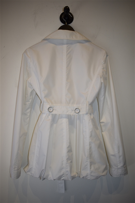 Soft White Armani Collezioni Short Trench, size 6