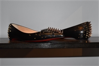 Black Leather Christian Louboutin Flats, size 10