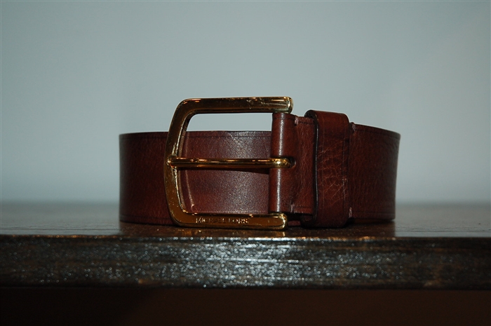 Dark Leather Michael Kors Collection Belt, size M