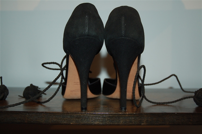 Black Suede Saint Laurent Pumps, size 8