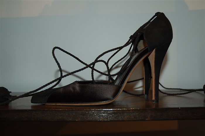 Black Suede Saint Laurent Pumps, size 8