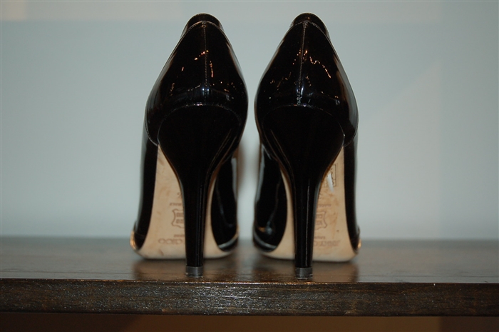 Black Patent Jimmy Choo Sandal, size 6.5