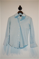 Pale Blue Pink Tartan Button Shirt, size 2