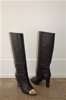 Black Leather Valentino Tall Boots, size 8.5