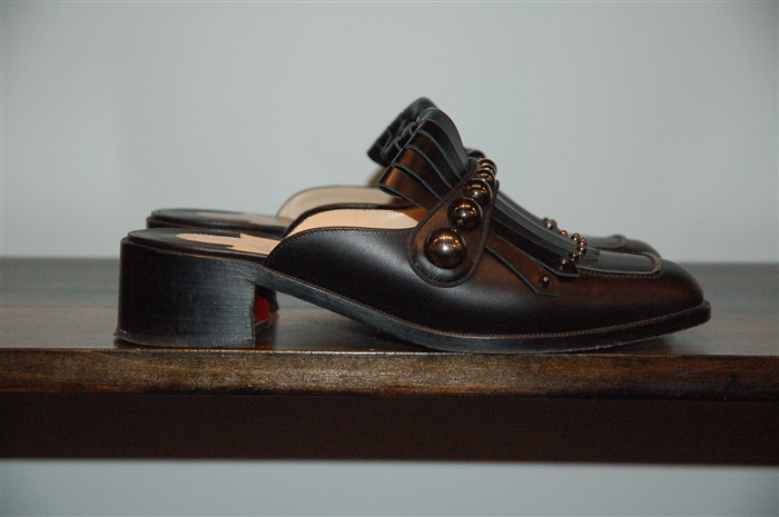 Black Leather Christian Louboutin Mules, size 8