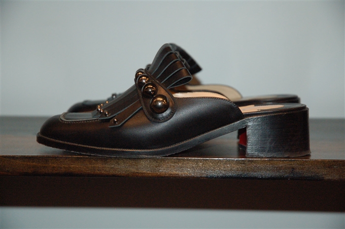 Black Leather Christian Louboutin Mules, size 8