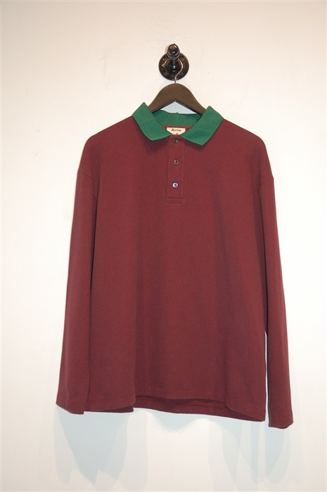 Burgundy Acne Studios Polo, size S