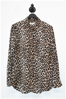 Animal Print Equipment Silk Shirt, size M