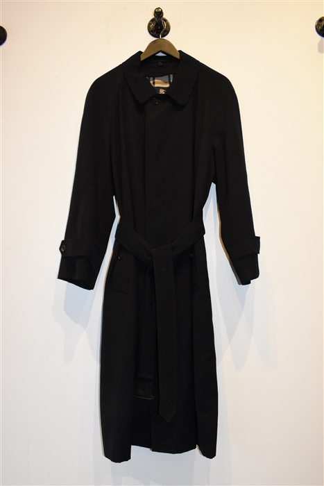Basic Black Burberry Trench Coat, size M