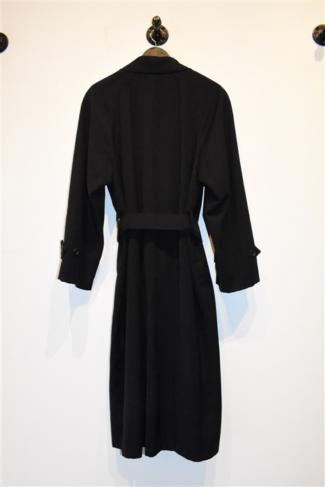 Basic Black Burberry Trench Coat, size M