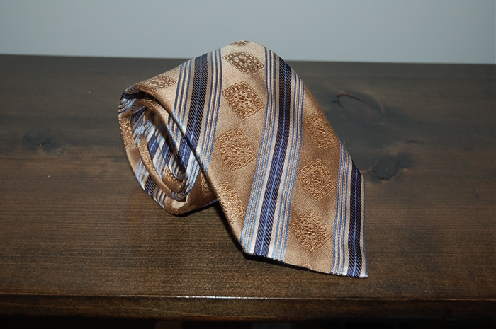 Satin Beige Canali Tie, size O/S