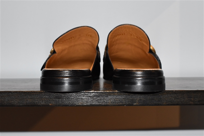 Black Leather Gucci Mules, size 8