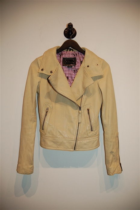 Creamy Beige Mackage Leather Jacket, size XS