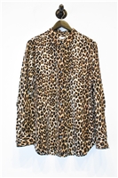 Animal Print Equipment Silk Shirt, size XL
