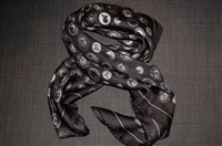 Black & Gray Alexander McQueen Silk Scarf, size O/S