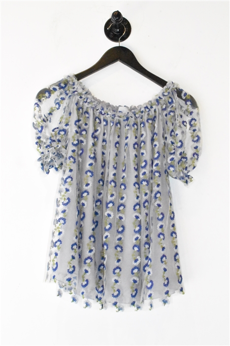 Floral Luisa Beccaria Short-Sleeved Top, size 8