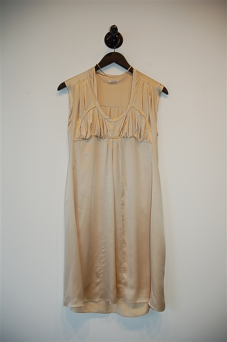 Satin Beige Miu Miu Cocktail Dress, size 0