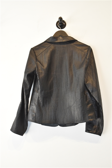 Black Leather Desa Leather Jacket, size 10