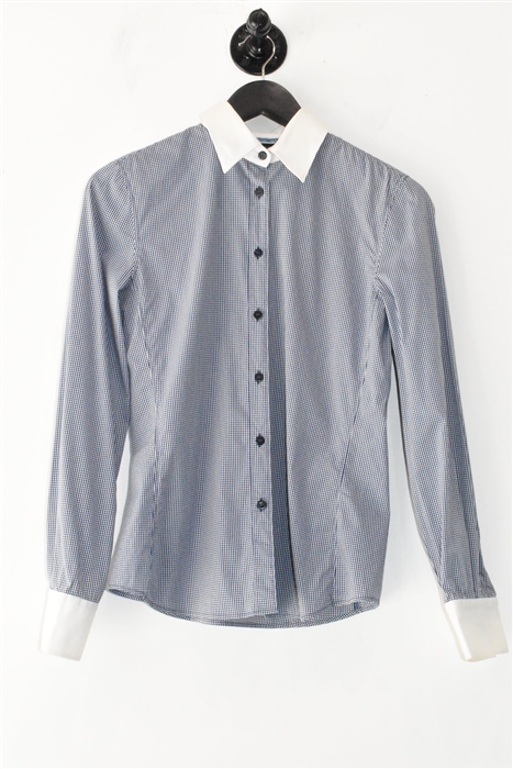 Navy Gingham Emporio Armani Shirt, size 6