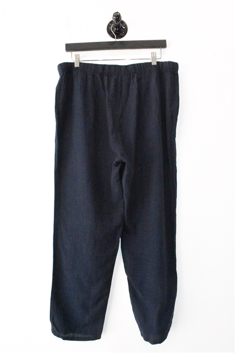 Navy Check Eileen Fisher Trousers, size L