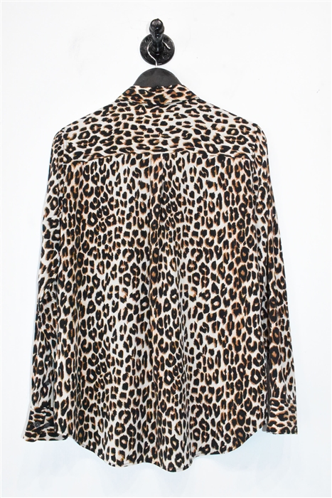 Animal Print Equipment Silk Top, size L