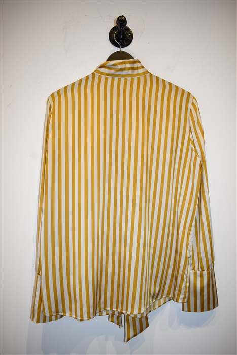 Yellow Stripe Luisa Cerano Button Blouse, size 10