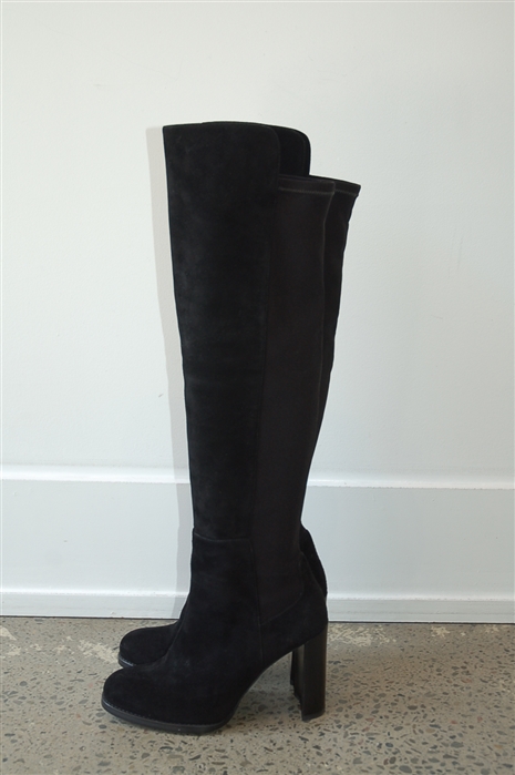 Black Suede Stuart Weitzman Tall Boots, size 9