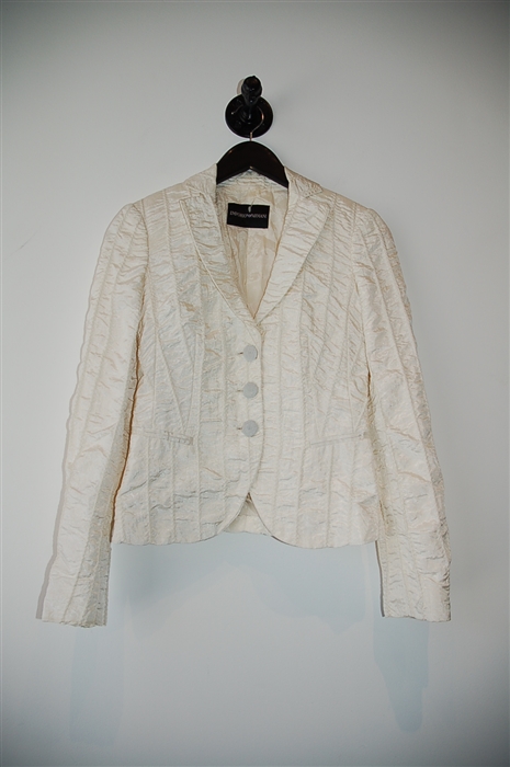White Satin Emporio Armani Jacket, size 2
