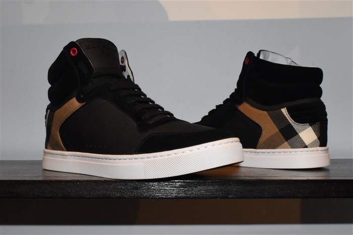 Black Burberry High-Top Sneakers, size 7.5