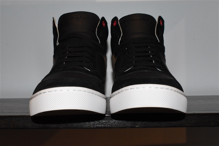 Black Burberry High-Top Sneakers, size 7.5