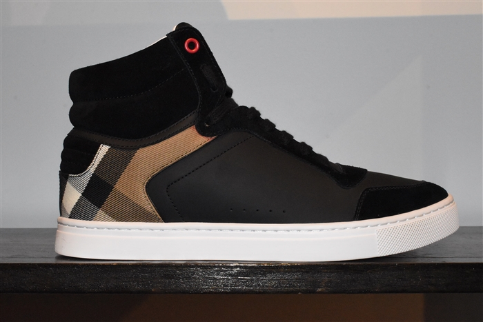 Black Burberry High-Top Sneakers, size 7.5