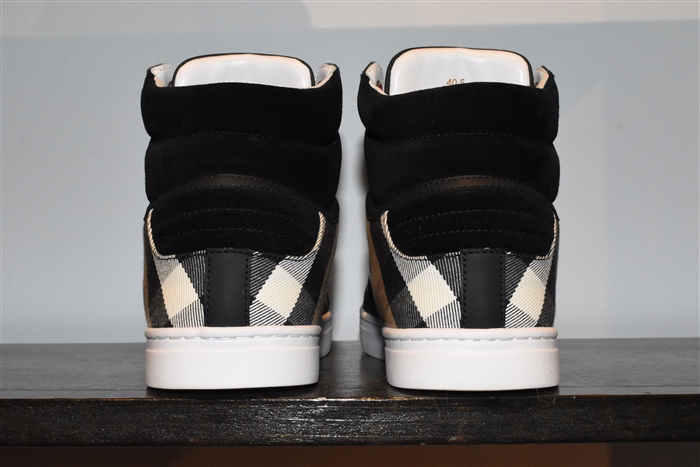 Black Burberry High-Top Sneakers, size 7.5