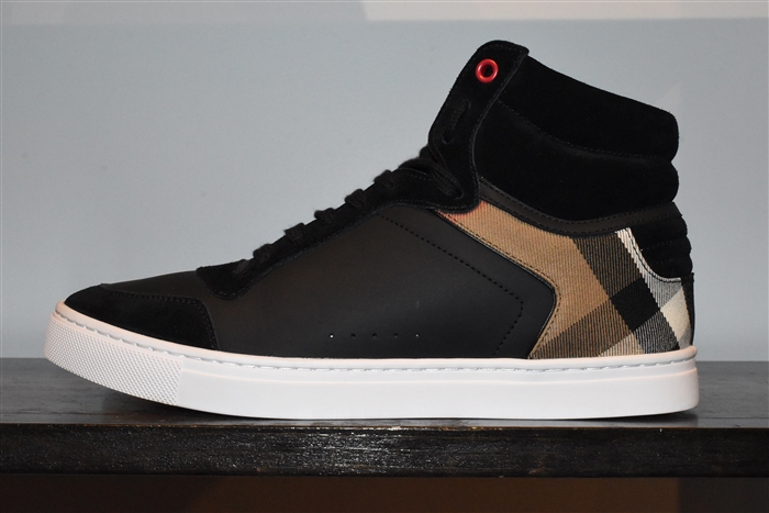 Black Burberry High-Top Sneakers, size 7.5