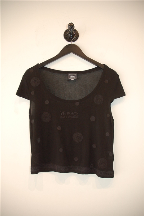 Basic Black Versace Jeans Couture Cap-Sleeve, size S