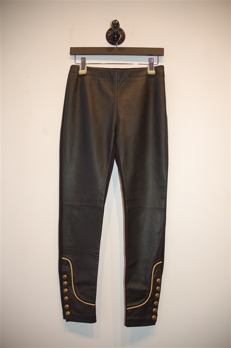 Black Leather Pinko Leather Leggings, size 8