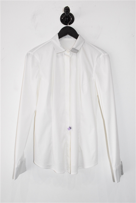 Soft White Brunello Cucinelli Button Shirt, size S