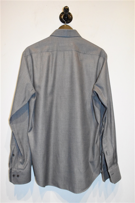 Gray Check Pal Zileri Button Shirt, size L