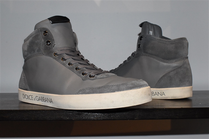 Cement Dolce & Gabbana High-Top Sneakers, size 8.5
