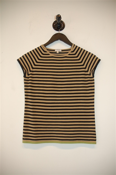 Beige Stripe Akris - Punto Cap-Sleeve, size 6