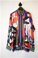 Print Versace Silk Shirt, size L