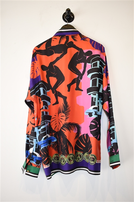 Print Versace Silk Shirt, size L