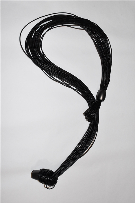 Black Leather Sarah Pacini Necklace, size O/S
