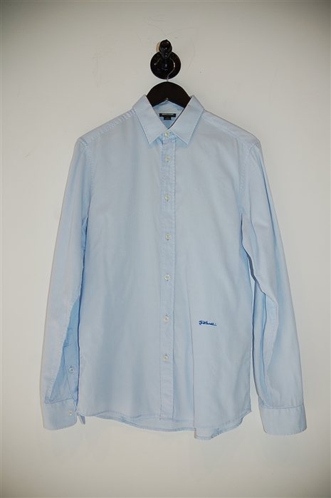 Sky Blue Just Cavalli Button Shirt, size M