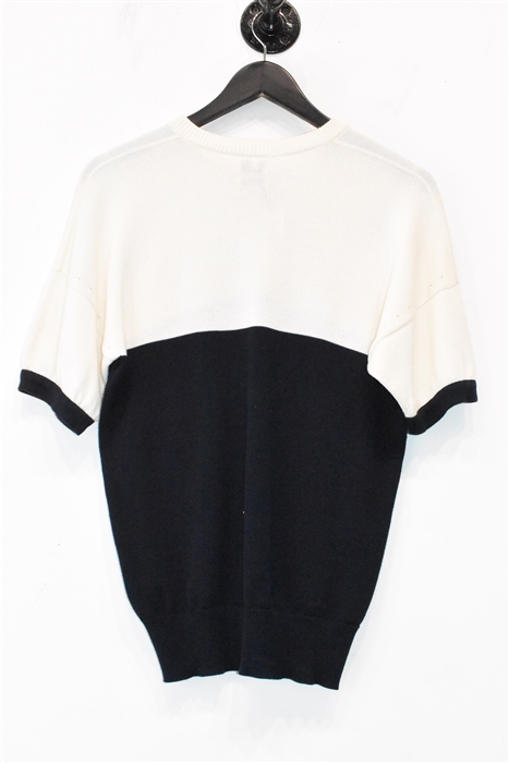 Navy & Cream Chanel - Vintage Short-Sleeved Top, size M