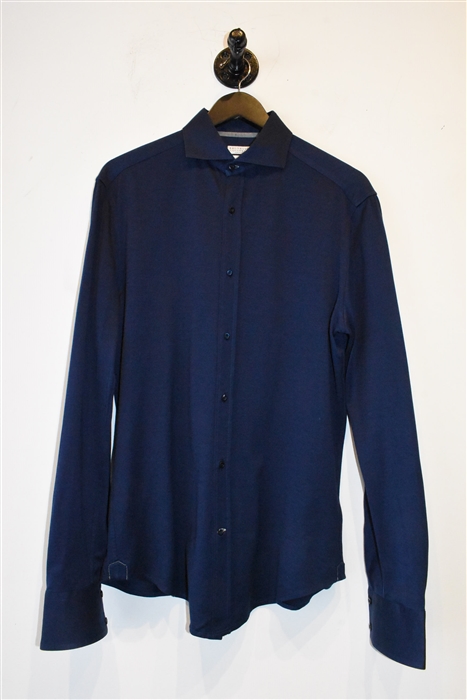 Navy Brunello Cucinelli Button Shirt, size M